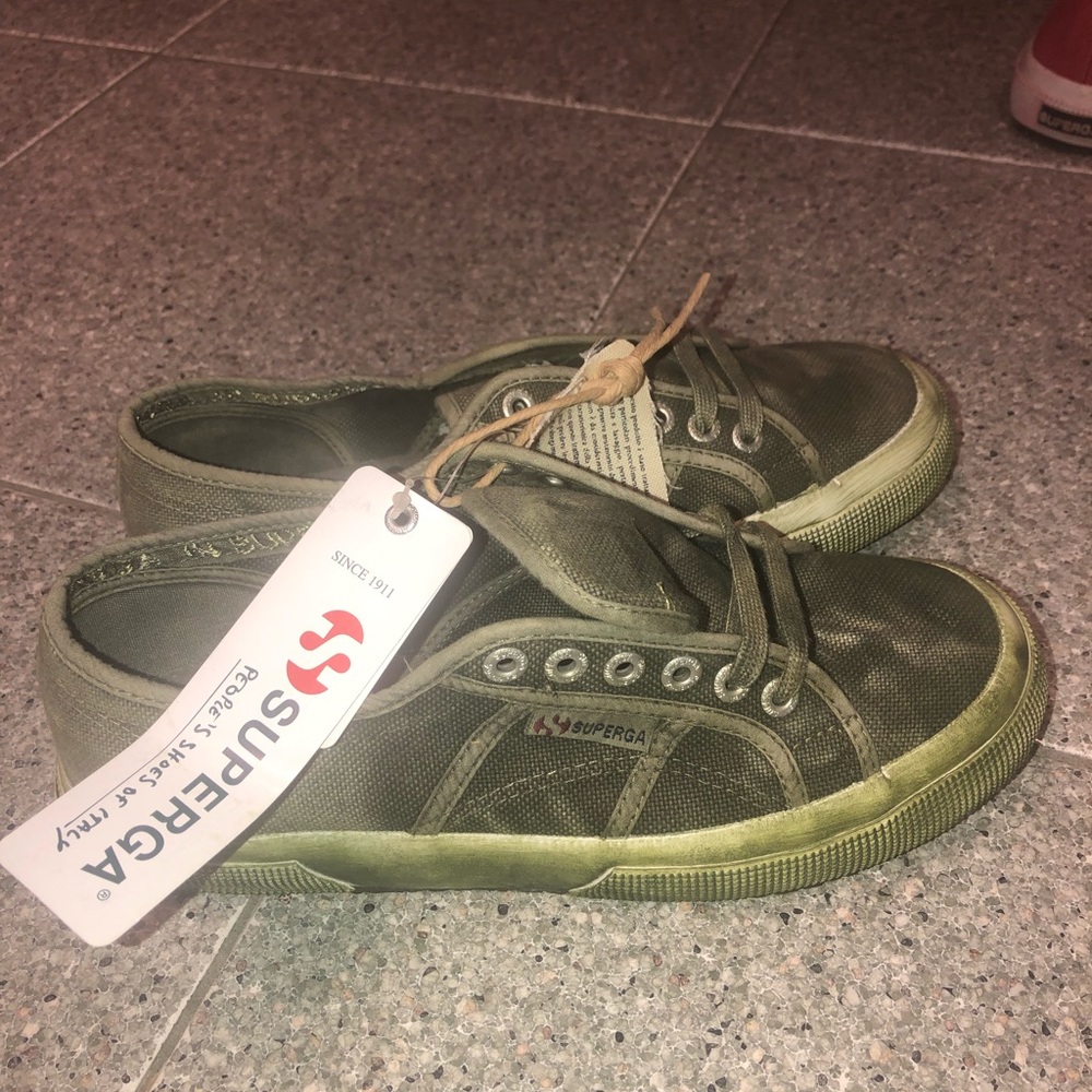 NWT superga faded green sneaker